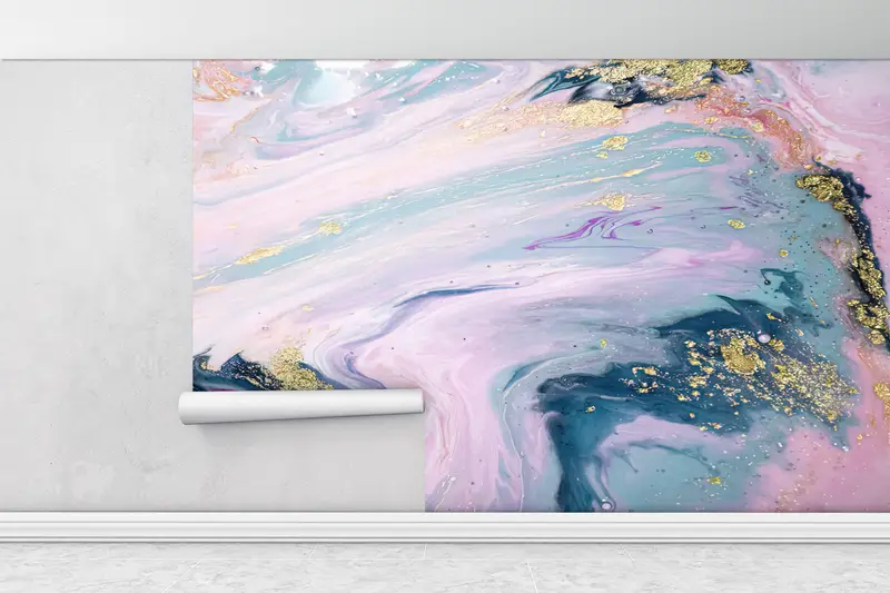 Modern Wall Paper, 3d Wall Paper, Modern Mural, , Soft Tones Marble Wall Mural, Bright Wall Paper, Shimmery Wallpaper, - 1
