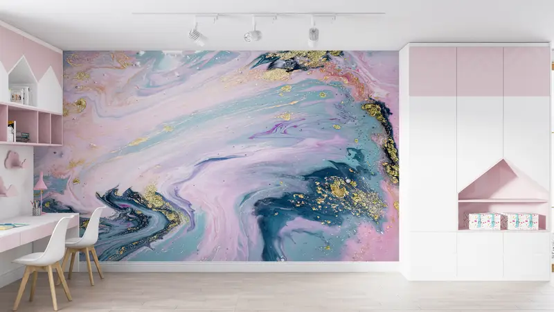 Modern Wall Paper, 3d Wall Paper, Modern Mural, , Soft Tones Marble Wall Mural, Bright Wall Paper, Shimmery Wallpaper, - 8