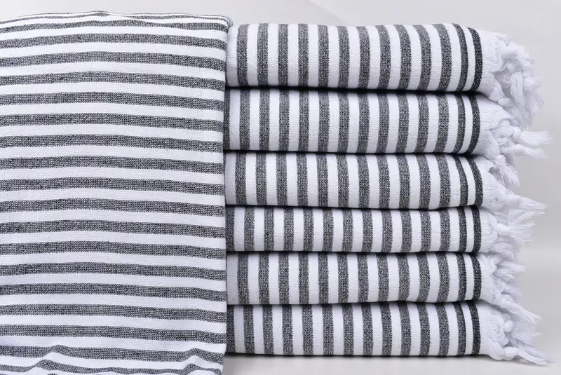 Turkish Towel Personalized, Monogrammed Beach Towel, Summer Gift, 70x36 Cotton Terry Striped Towel, Fouta towel, Bachelorette Party Favors Beach - 1
