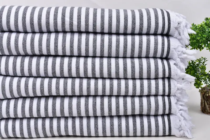 Turkish Towel Personalized, Monogrammed Beach Towel, Summer Gift, 70x36 Cotton Terry Striped Towel, Fouta towel, Bachelorette Party Favors Beach - 3