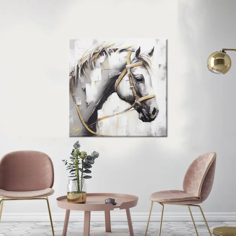 Lienzo de caballo abstracto moderno: arte de lujo para los amantes de los caballos