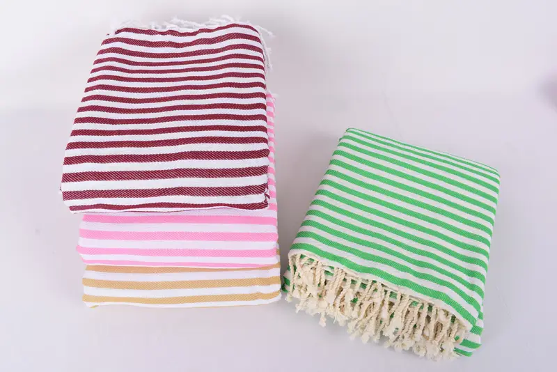 Throw Blanket Couch, Beach Theme Bachelorette Party, Bridesmaid Gifts, Wedding Favors, 104x76 Cotton Striped Towel, Best Friend Christmas Gift - 8