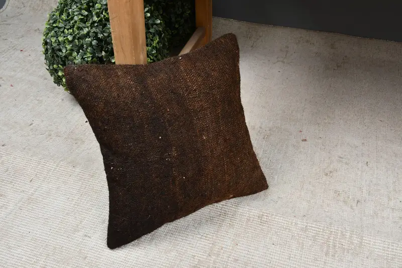 Outdoor Throw Pillow Cover, Home Decor Pillow, 12x12 Brown Pillow Sham, Cushion Cover, Antique Pillows, Pattern Throw Pillow, Pillow for Sofa - 7