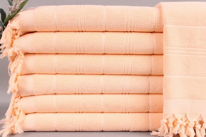 Turkish Towel Personalized Hand Towel Coral Beige, 18x40 Inches
