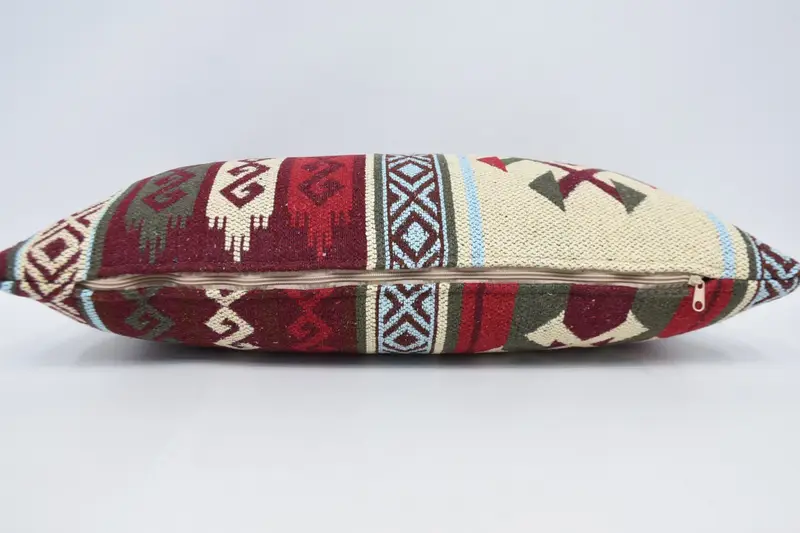 Gift Pillow, Handmade Throw Pillow, Throw Kilim Pillow, Wholesale Cushion, Pillow, Nomadic Cushion Cover, Turkish Kilim Pillow, 12x24 Red Cushion - 6