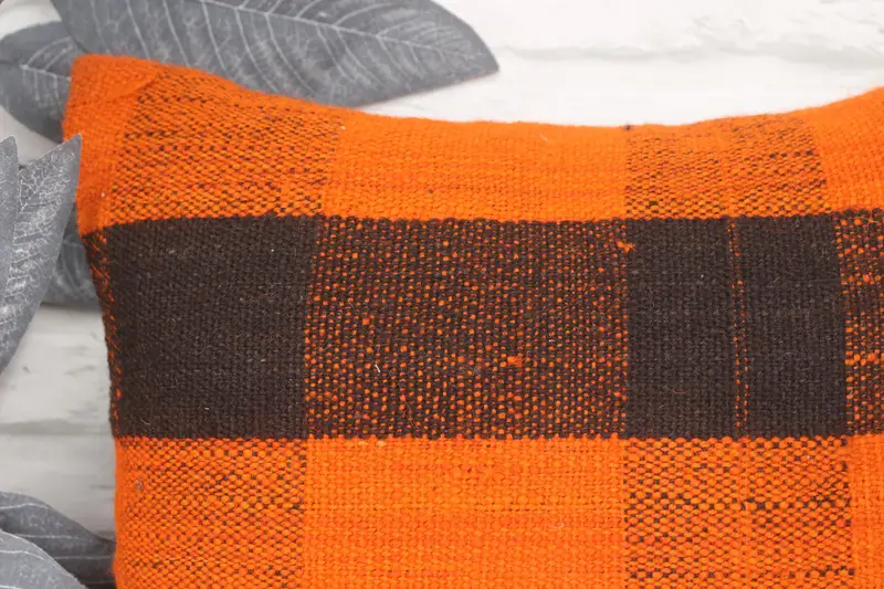 14x14 Orange Cushion Cover, Armchair Cushion Cover, Cushion, Turkish Pillow, Ethnical Kilim Rug Pillow, Interior Designer Pillow - 2