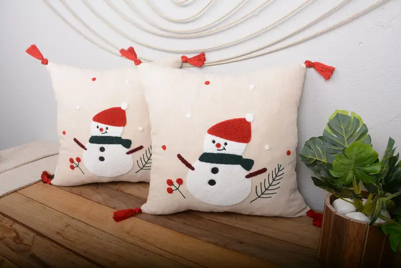 Almohada bordada del suroeste hecha a mano, almohada de lanzamiento de cojín vintage