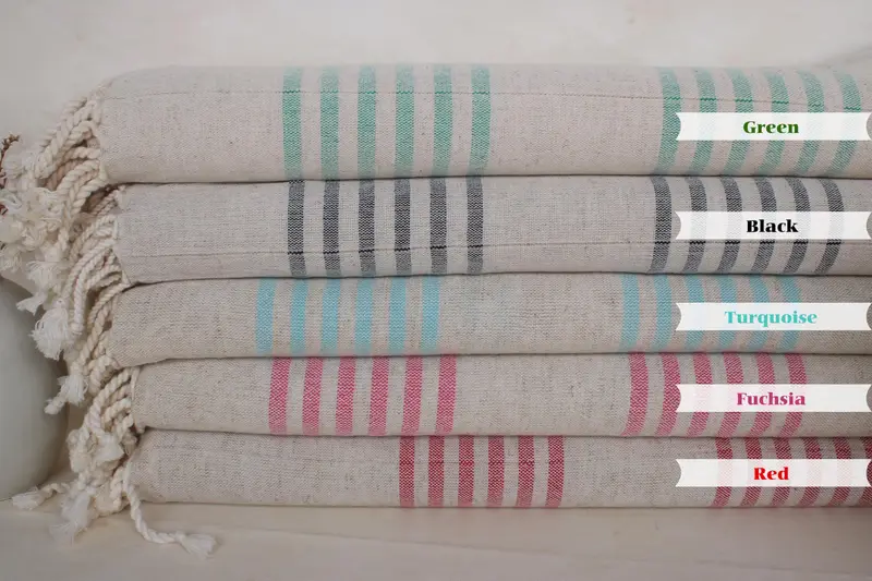 Home Decor Towel, Beach towel, Bachelor Gifts, Summer Gift, 70x40 Linen Striped Towel, Bachelorette Party Gifts, Turkish bath towel for spa - 1
