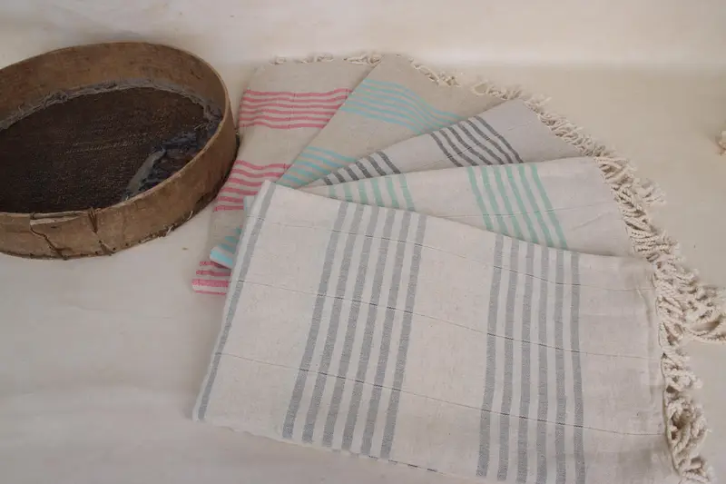 Home Decor Towel, Beach towel, Bachelor Gifts, Summer Gift, 70x40 Linen Striped Towel, Bachelorette Party Gifts, Turkish bath towel for spa - 7