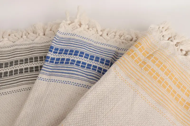Turkish Tablecloth, Welcome Wedding Gift, Woven Blanket, 96x94 Linen Striped Towel, Throw Blanket, Bachelorette Party Favors, Wedding Hand Made Gift - 6