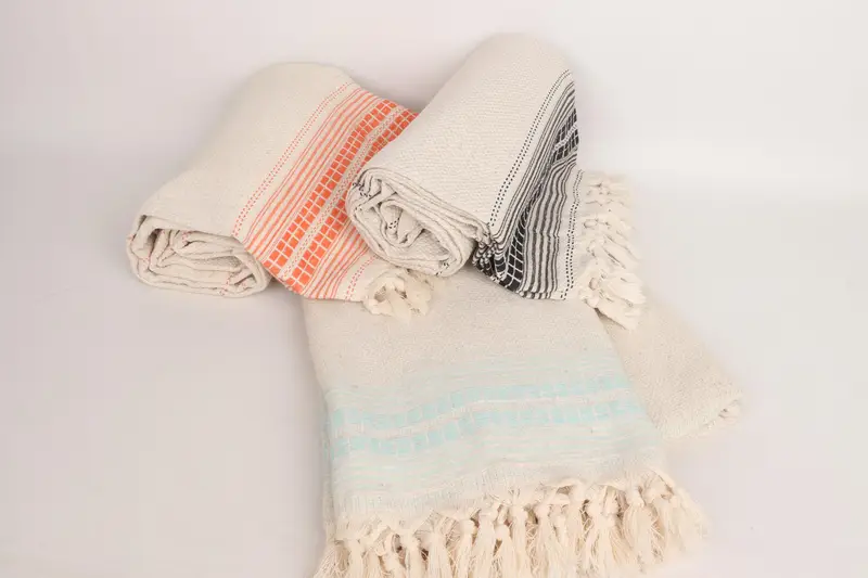 Turkish Tablecloth, Welcome Wedding Gift, Woven Blanket, 96x94 Linen Striped Towel, Throw Blanket, Bachelorette Party Favors, Wedding Hand Made Gift - 4