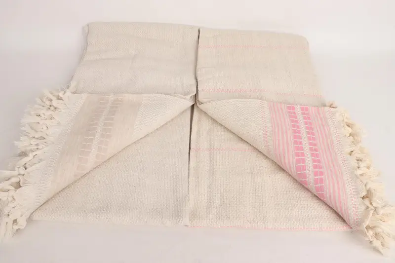 Turkish Tablecloth, Welcome Wedding Gift, Woven Blanket, 96x94 Linen Striped Towel, Throw Blanket, Bachelorette Party Favors, Wedding Hand Made Gift - 5