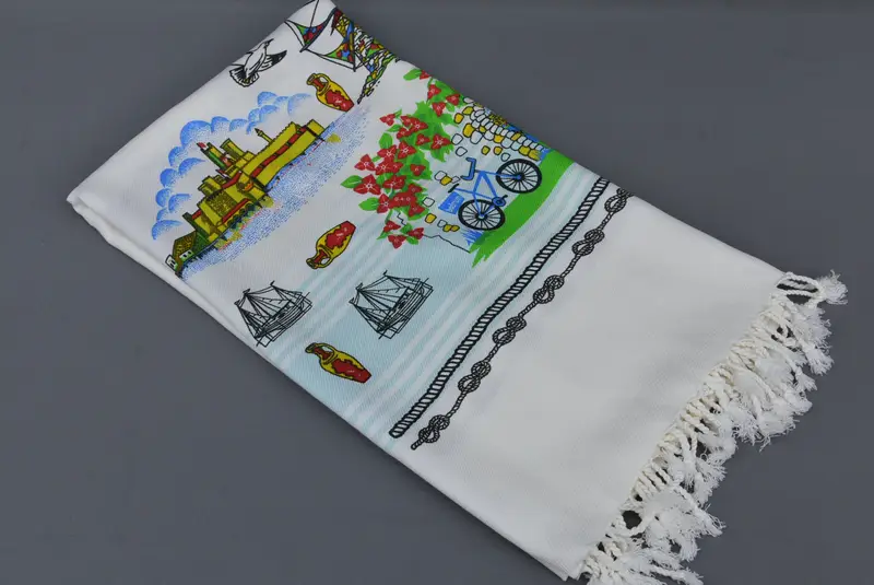 Bachelor Gifts, Personalized Beach Towel, Turkish Towel Personalized, Gift For Boyfriend, Organic towel, 70x40 Cotton Bicycle Design Towel - 6