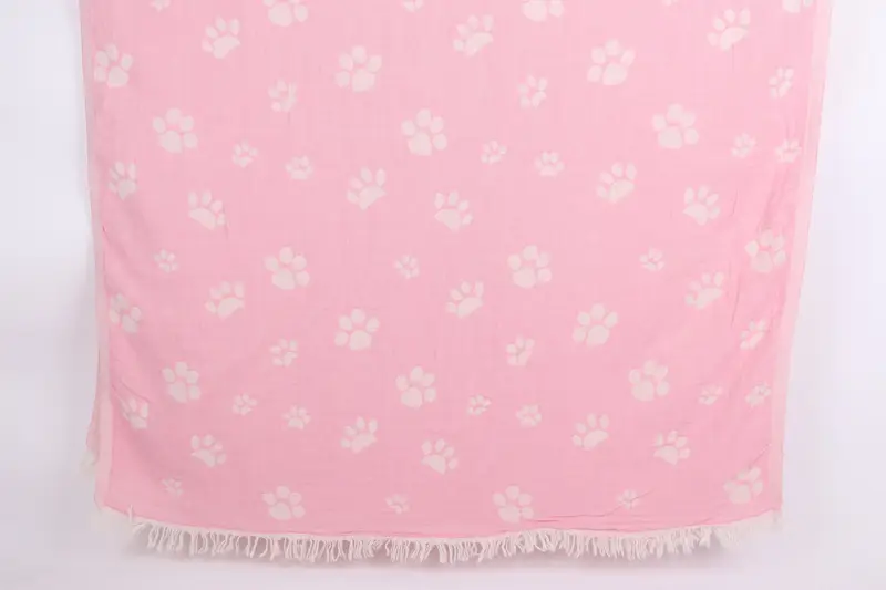 70x36 Cotton Paw Design Towel, Gift For Mom, Turkish bath towel, Wedding Favors, Turkish Towel Beach Towel, Bachelor Gifts, Family Gift Basket - 1