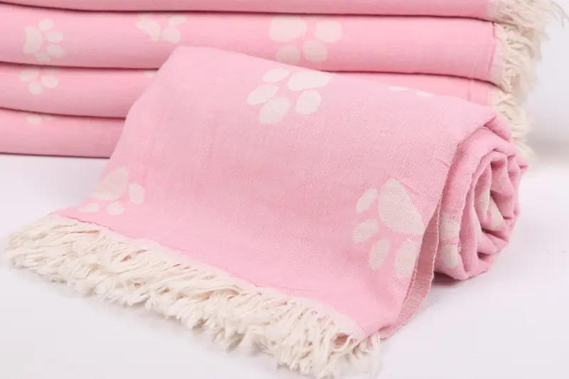 70x36 Cotton Paw Design Towel, Gift For Mom, Turkish bath towel, Wedding Favors, Turkish Towel Beach Towel, Bachelor Gifts, Family Gift Basket - 5