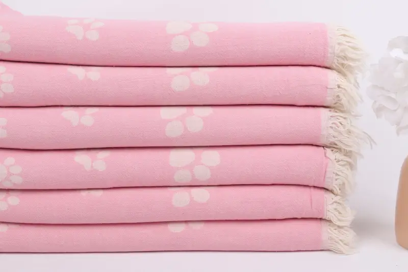 70x36 Cotton Paw Design Towel, Gift For Mom, Turkish bath towel, Wedding Favors, Turkish Towel Beach Towel, Bachelor Gifts, Family Gift Basket - 4
