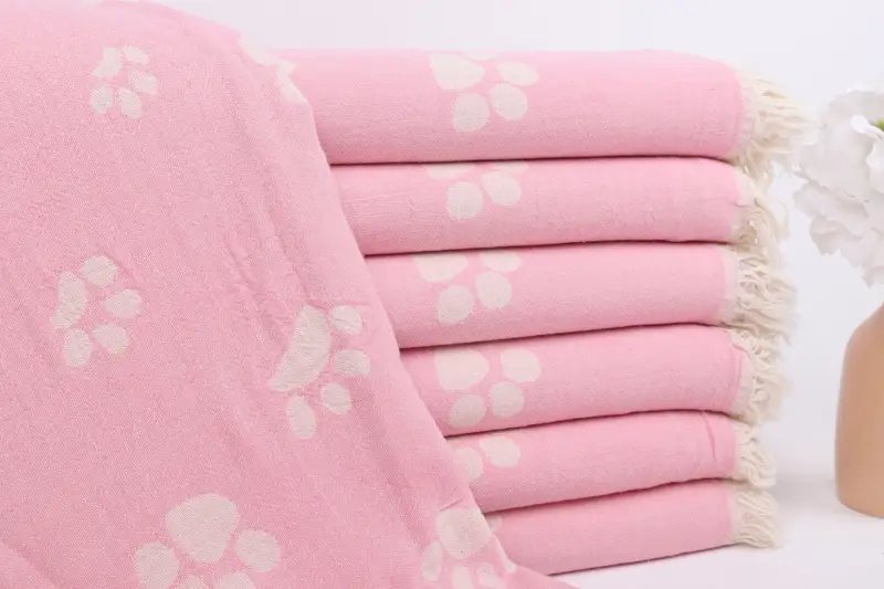 70x36 Cotton Paw Design Towel, Gift For Mom, Turkish bath towel, Wedding Favors, Turkish Towel Beach Towel, Bachelor Gifts, Family Gift Basket - 2