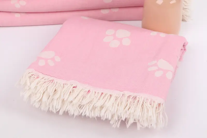 70x36 Cotton Paw Design Towel, Gift For Mom, Turkish bath towel, Wedding Favors, Turkish Towel Beach Towel, Bachelor Gifts, Family Gift Basket - 6