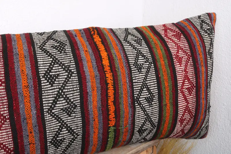 16x48 White Pillow Case, Handmade Kilim Cushion, Cushion Cover, Ethnic Pillow Cover, Decorative Throw Cushion Case, Gift Pillow, Pillow for Couch - 4