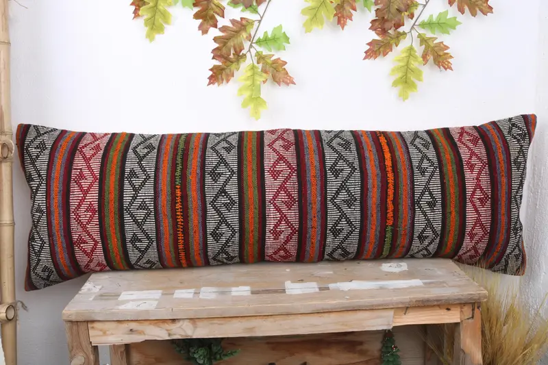 16x48 White Pillow Case, Handmade Kilim Cushion, Cushion Cover, Ethnic Pillow Cover, Decorative Throw Cushion Case, Gift Pillow, Pillow for Couch - 2