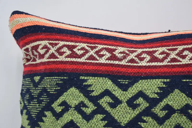 Vintage Pillow, Nautical Throw Pillow Sham, 16x24 Green Cushion Cover, Vintage Kilim Throw Pillow, Home Decor Pillow, Cushion Case - 2