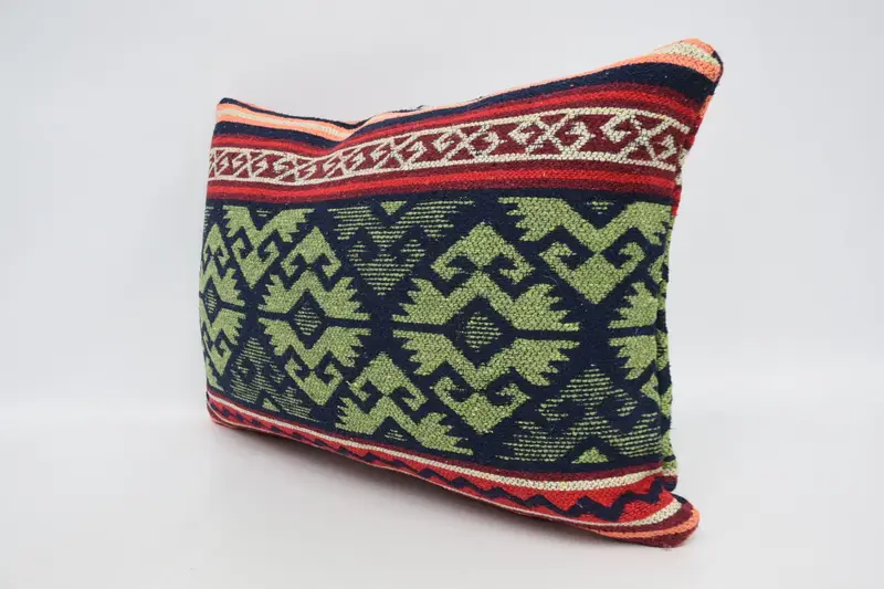 Vintage Pillow, Nautical Throw Pillow Sham, 16x24 Green Cushion Cover, Vintage Kilim Throw Pillow, Home Decor Pillow, Cushion Case - 4
