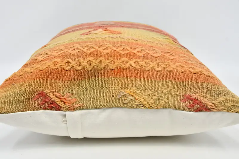 Vintage Kilim Throw Pillow, Throw Kilim Pillow, Pillow Sham, Gift Pillow, Pastel Pillow Case, 20x28 Red Cushion, Nautical Throw Cushion Cover - 5