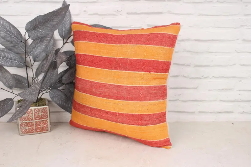 18x18 Red Pillow Sham, Turkish Pillow, Pillow for Couch, Gift Pillow, Morroccon Kilim Cushion Cushion, Wool Kilim Pillow Cushion Cover, Pillow Case - 4
