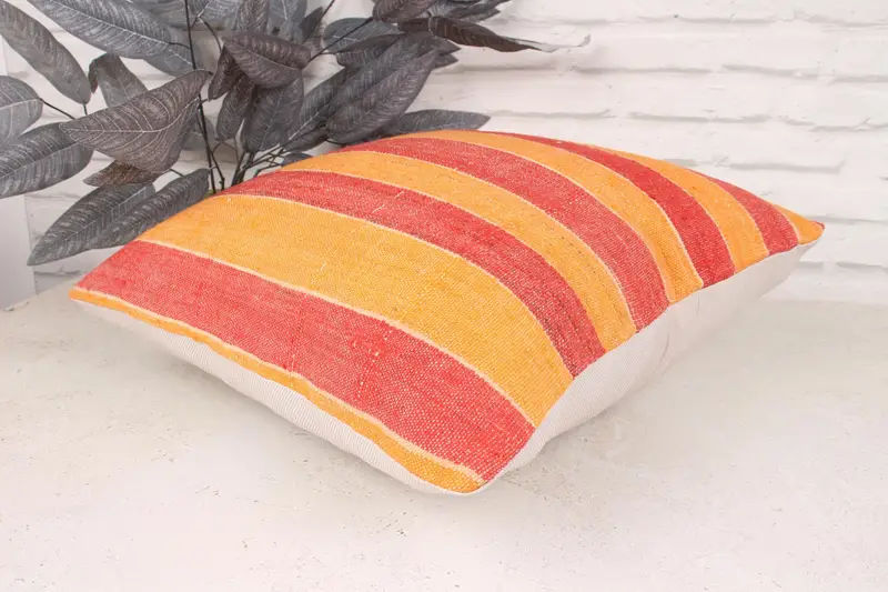 18x18 Red Pillow Sham, Turkish Pillow, Pillow for Couch, Gift Pillow, Morroccon Kilim Cushion Cushion, Wool Kilim Pillow Cushion Cover, Pillow Case - 6