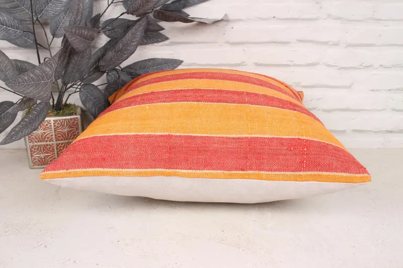 18x18 Red Pillow Sham, Turkish Pillow, Pillow for Couch, Gift Pillow, Morroccon Kilim Cushion Cushion, Wool Kilim Pillow Cushion Cover, Pillow Case - 5