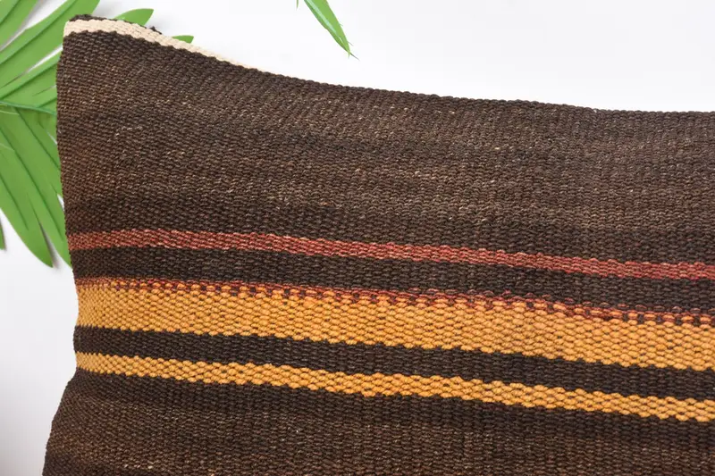 Luxury Cushion Cover, 12x36 Brown Pillow Sham, Boho Pillow Sham Cover, Throw Kilim Pillow, Cushion, Handmade Pillow Cover, Vintage Pillow - 2