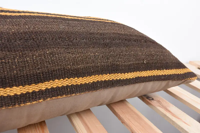 Luxury Cushion Cover, 12x36 Brown Pillow Sham, Boho Pillow Sham Cover, Throw Kilim Pillow, Cushion, Handmade Pillow Cover, Vintage Pillow - 7