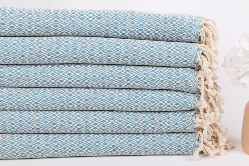 70x40 Cotton Diamond Towel, Personalized Turkish Towel, Customized Towels, Hammam Towel USA, Sand-free towel, Bachelor Bachelorette Party Favors - 3