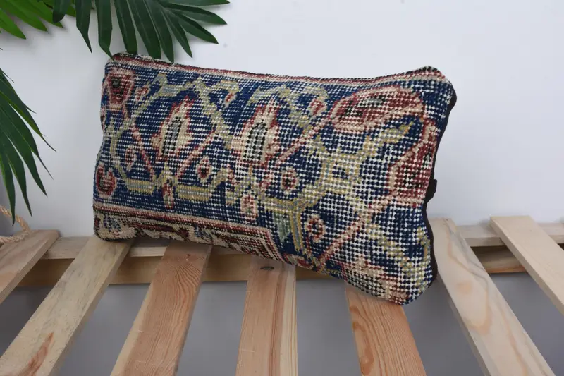 8x16 Blue Cushion Cover, Turkish Kilim Pillow, Antique Pillows, Southwestern Pillow Cover, Pet Cushion, Pillow, Home Decor Pillow - 5