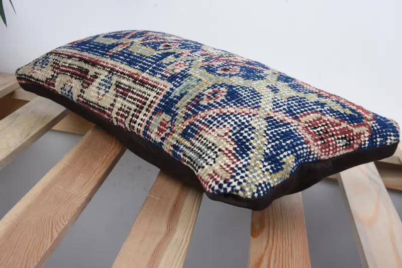 8x16 Blue Cushion Cover, Turkish Kilim Pillow, Antique Pillows, Southwestern Pillow Cover, Pet Cushion, Pillow, Home Decor Pillow - 6