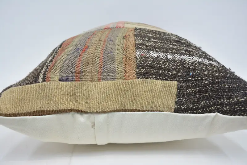 Red & Brown Geometric Embroidered Pillow, 20x28 Inches Size Pillow - 5