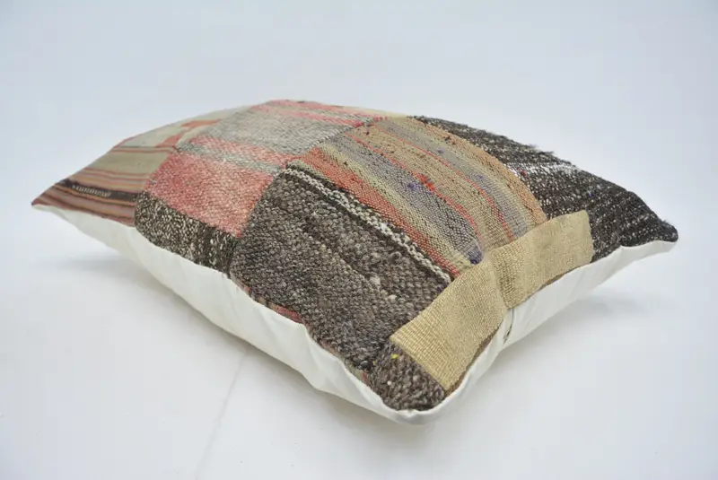 Red & Brown Geometric Embroidered Pillow, 20x28 Inches Size Pillow - 6
