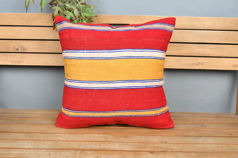 Home Decor Pillow, Retro Pillow Case, Gift Pillow, Vintage Pillow, Pillow Cover, Designer Throw Cushion Case, 20x20 Orange Cushion - 6