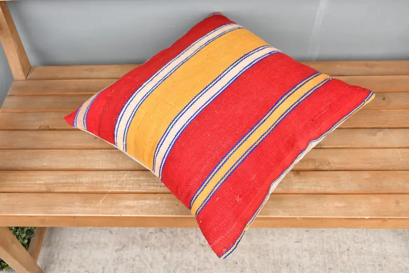 Home Decor Pillow, Retro Pillow Case, Gift Pillow, Vintage Pillow, Pillow Cover, Designer Throw Cushion Case, 20x20 Orange Cushion - 2