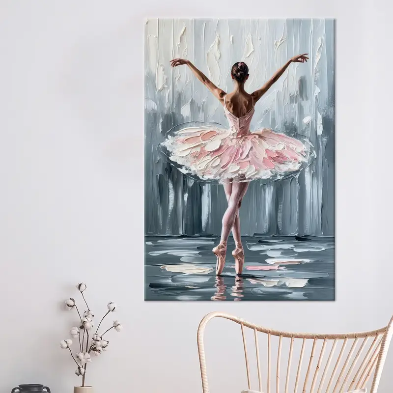 Elegante rosa Ballett-Leinwand: Abstrakte Tanzkunst für Ballerinas