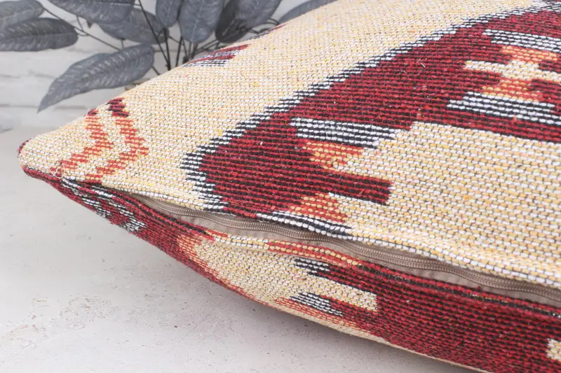 Art Deco Cushion Cover, Vintage Kilim Pillow, 28x28 Beige Pillow Case, Custom Pillow Cover, Pillow Sham, Antique Pillows, Ethnical Kilim Rug Pillow - 6