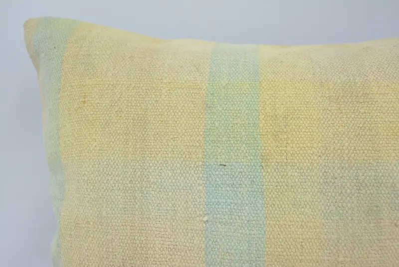 Morroccon Kilim Cushion Pillow Sham, Pillow, Vintage Kilim Throw Pillow, 16x24 Yellow Pillow Cover, Pillow for Sofa, Vintage Pillow - 2