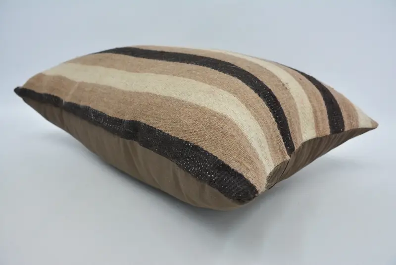 16x24 Brown Pillow Cover, Cushion Case, Turkish Rugs Pillow Case, Seat Cushion Case, Kilim Pillow, Gift Pillow, Vintage Kilim Pillow - 6
