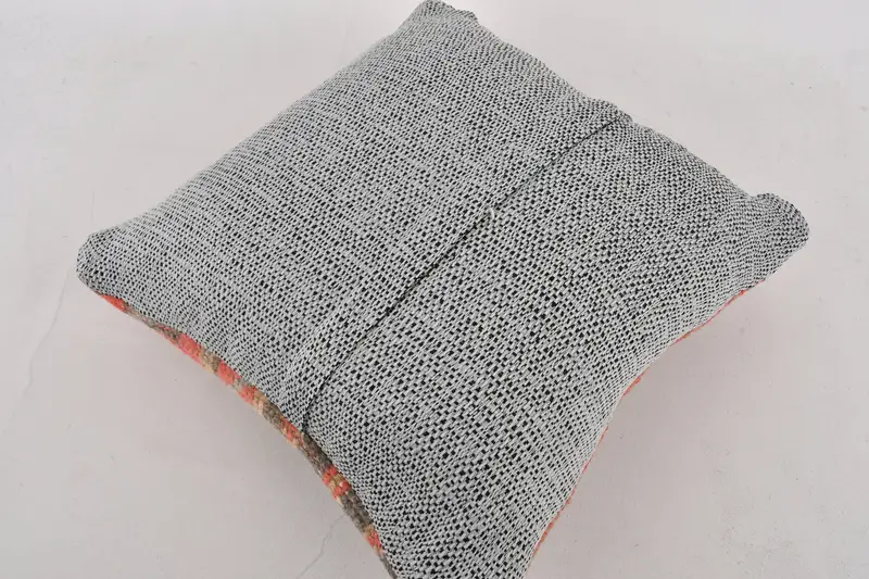 14x14 Red Kissenbedeckung, türkisches Kilim -Kissen, dekorative Bolsterkissenbedeckung, Boho -Kissenschein -Abdeckung, Kissenbezüge, ethnischer Kilimteppichkissen Kissen - 7