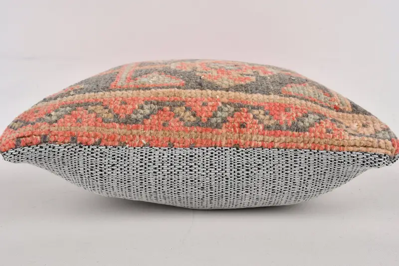 14x14 Red Kissenbedeckung, türkisches Kilim -Kissen, dekorative Bolsterkissenbedeckung, Boho -Kissenschein -Abdeckung, Kissenbezüge, ethnischer Kilimteppichkissen Kissen - 5