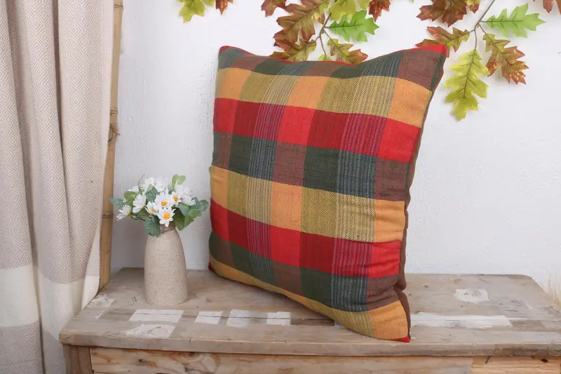 Vintage Throw Pillow Sham, Cushion Case, Pillow for Couch, Authentic Cushion Case, Handmade Kilim Cushion, Gift Pillow, 18x18 Yellow Pillow Cover - 4