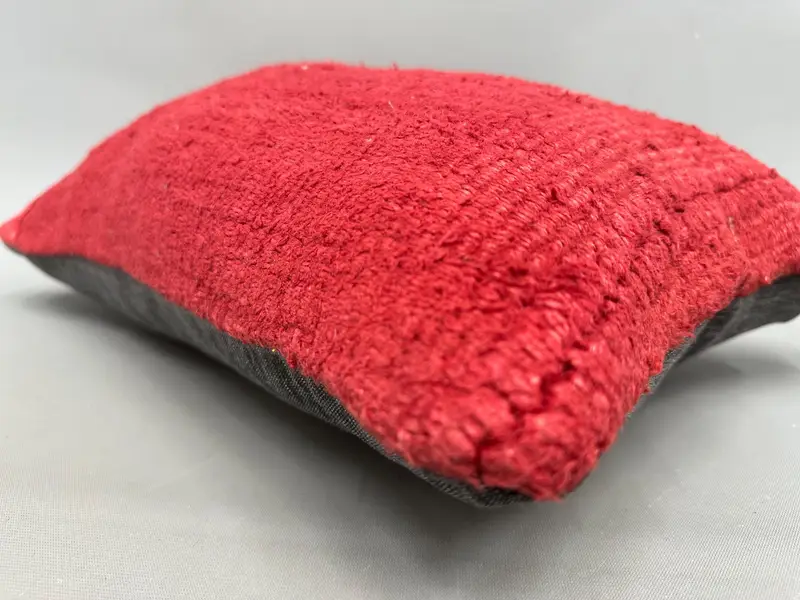 Kilim Pillow, 12x20 Red Pillow Sham, Outdoor Bolster Pillow Case, Vintage Kilim Pillow, Cushion Cover, Handmade Kilim Cushion - 6