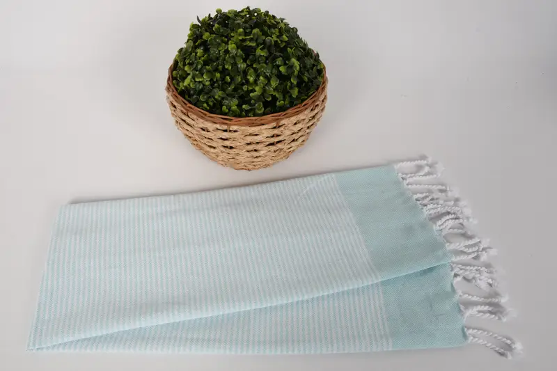 40x18 Pamuklu Çizgili Havlu, Ev Dekoru Hediye, Özel El Havlusu, Monogramlı El Havlusu, Mutfak Havlu, Nedime Hediye, İş arkadaşı için Hediye - 4