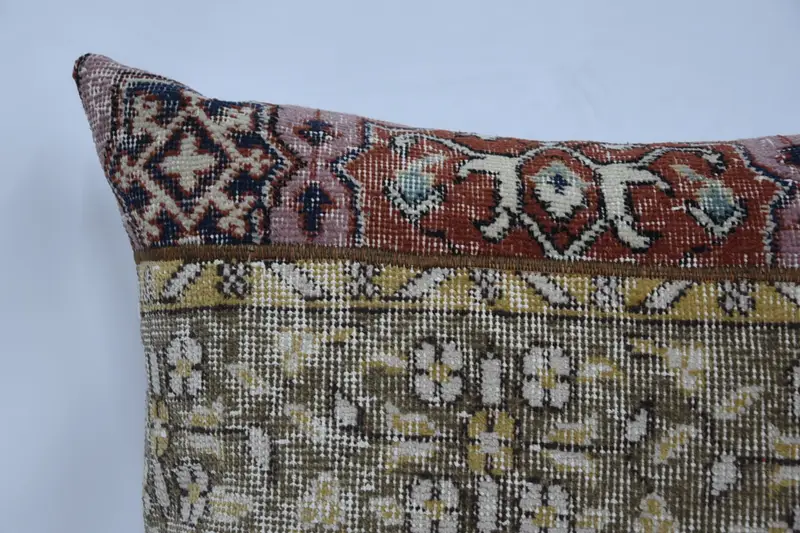 Antique Pillows, Cushion Case, Toss Pillow Case, Ethnical Kilim Rug Pillow, Natural Cushion, Vintage Kilim Pillow, 28x28 Beige Cushion - 2