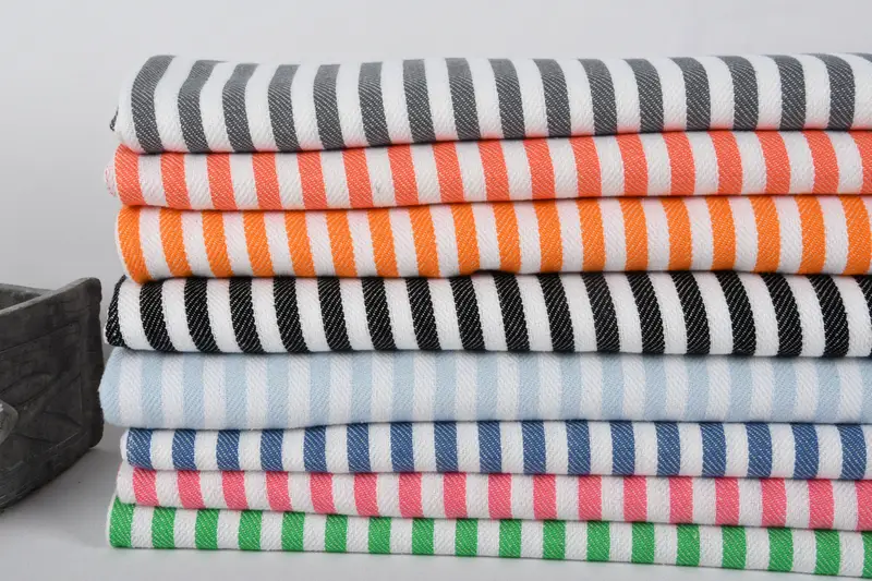 Turkish Tea Towel, Personalized Gift, Boyfriend Christmas Gift, First Wedding Anniversary Gift, Monogram Kitchen Towel, 40x18 Cotton Striped Towel - 2